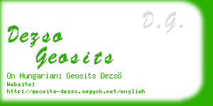 dezso geosits business card