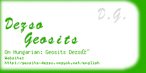 dezso geosits business card